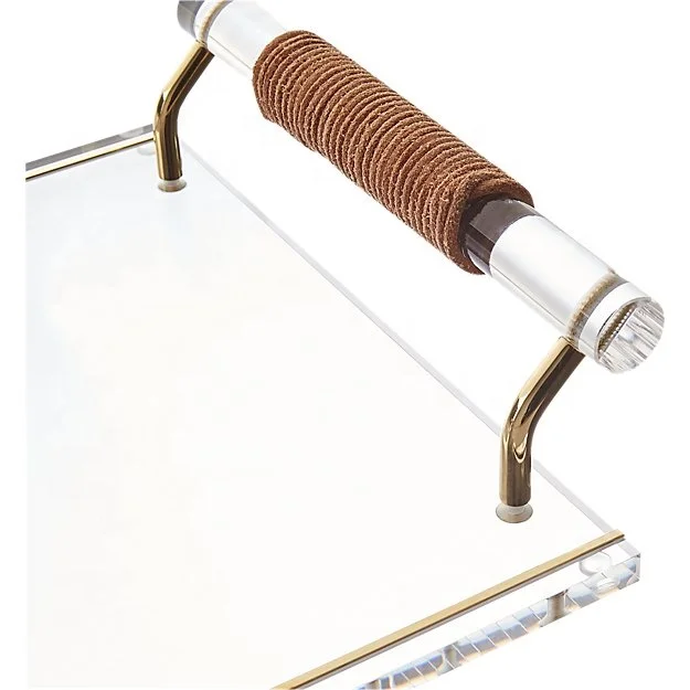 Factory Direct Sale Clear Acrylic Food Serving Tray Decorative Design Tray