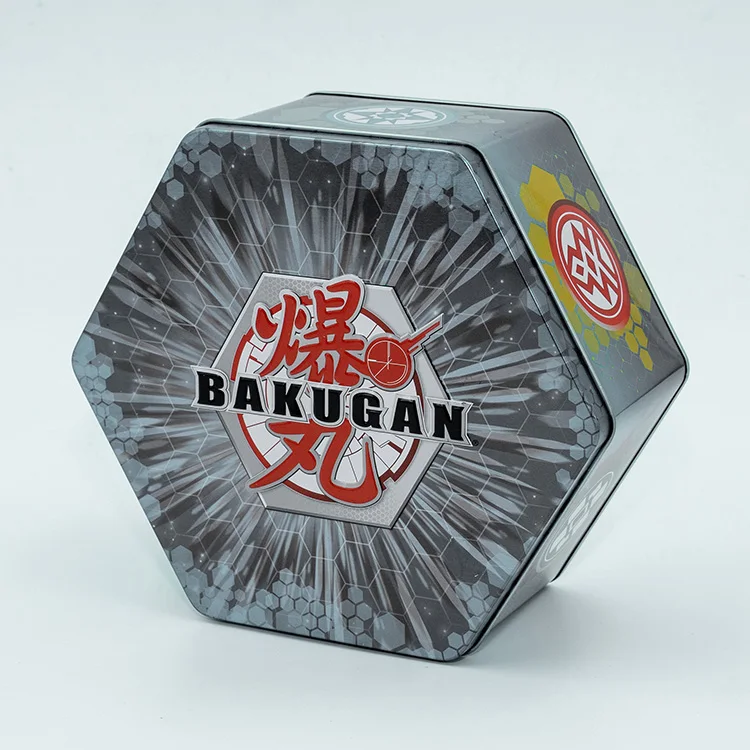 Металлическая банка шестиугольной формы, герметичная маленькая японская игровая продукция, жестяная упаковка