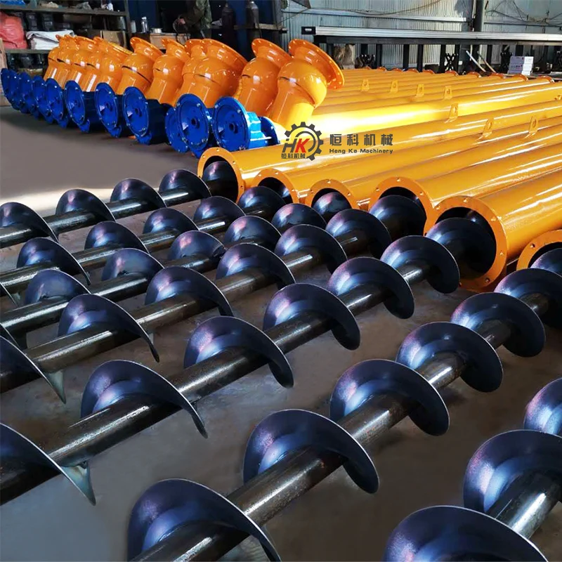 Customized U-shaped shaftless stainless steel screw conveyor 219 tubular small twisted dragon horizontal dragon screw conveyor
