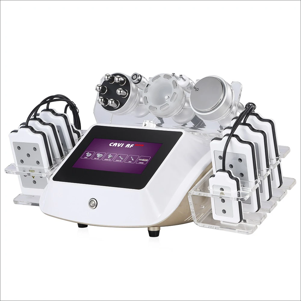 2022 Profesional 6 In 1 Non-Invasive S Shape Lipo Vacuum System RF Ultrasound 80k Cavitation Machine