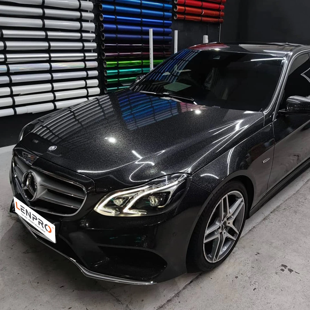 LENPRO 1.52*18 Colour Changing Premium Car Wrapping Films Wholesale Paper Glossy Glitter Diamond Vinyl Car Wrap