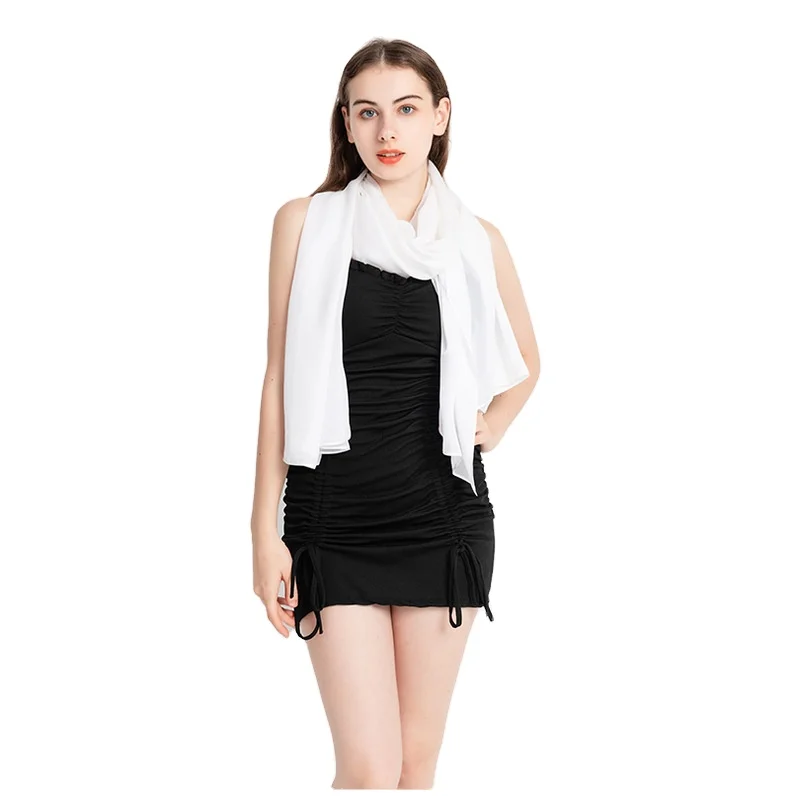 Wholesale Scarf for women stylish Solid color silk Satin Shawls Bridal party Wedding Wraps for Evening Dresses Accessorieshijab