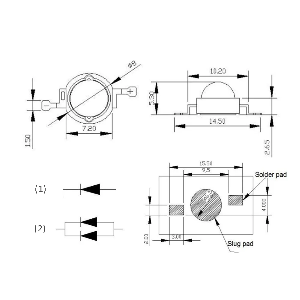 Epistar 42mil Chip High Radiant Power Output  Infrared Diode 1W 3W 850nm High Power IR LED