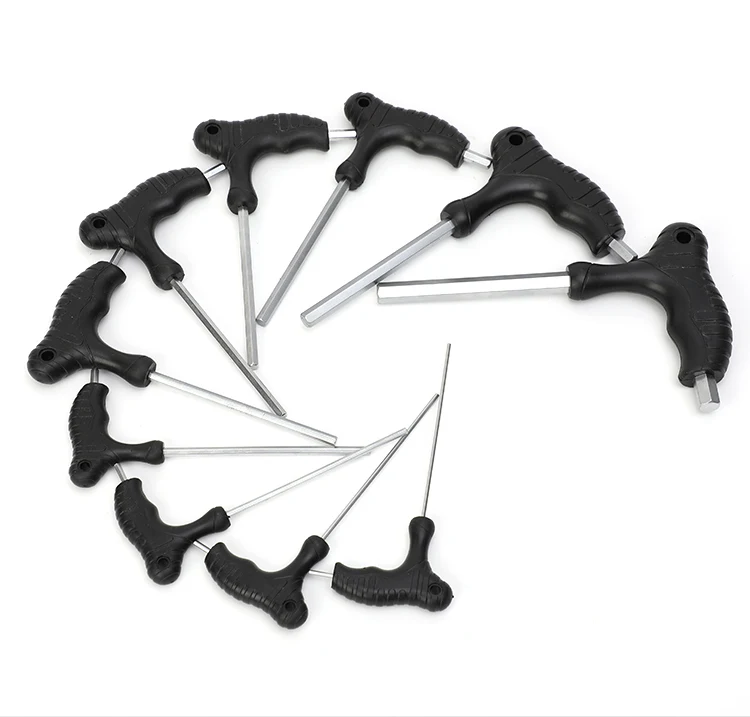 10 Pcs Bike 2-10mm T Handle Tamper Star Hex Key Wrench Set With Ball End