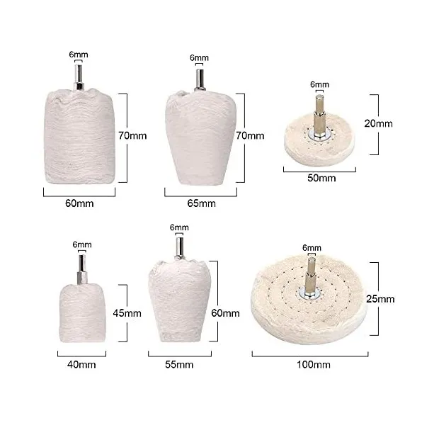
11Pcs Buffing Wheel Polishing Wheel Kit with 1/4 inches Hex Shafts for Manifold/Aluminum/Stainless Steel/Chrome 