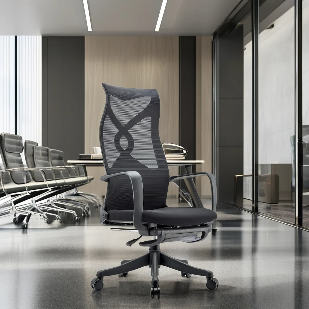 High-Back Ergonomic Swivel Lift Office Chair Modern Mesh Metal Design Staff Chair Hospital Conferences Computer Lunch Plastic