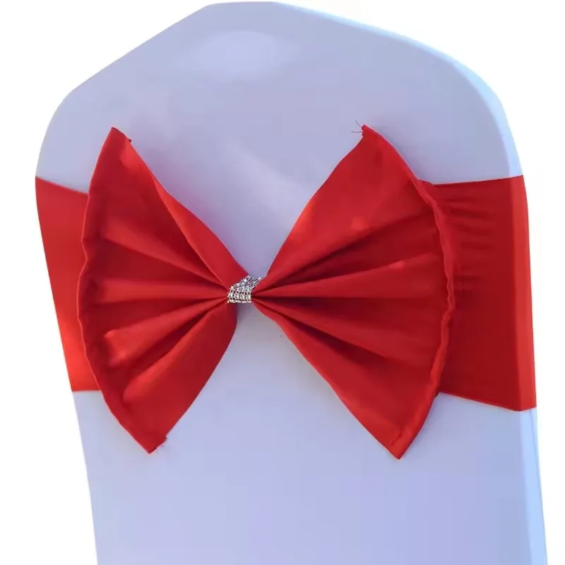 Wholesale Elastic Spandex Wedding Red Chair Bows Sashes Teal Chair Tieback for Birthday Party