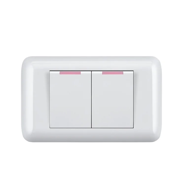 Universal Hot Sale  15A 250V 2 Gang 1 Way Wall Switch Lighting Switch