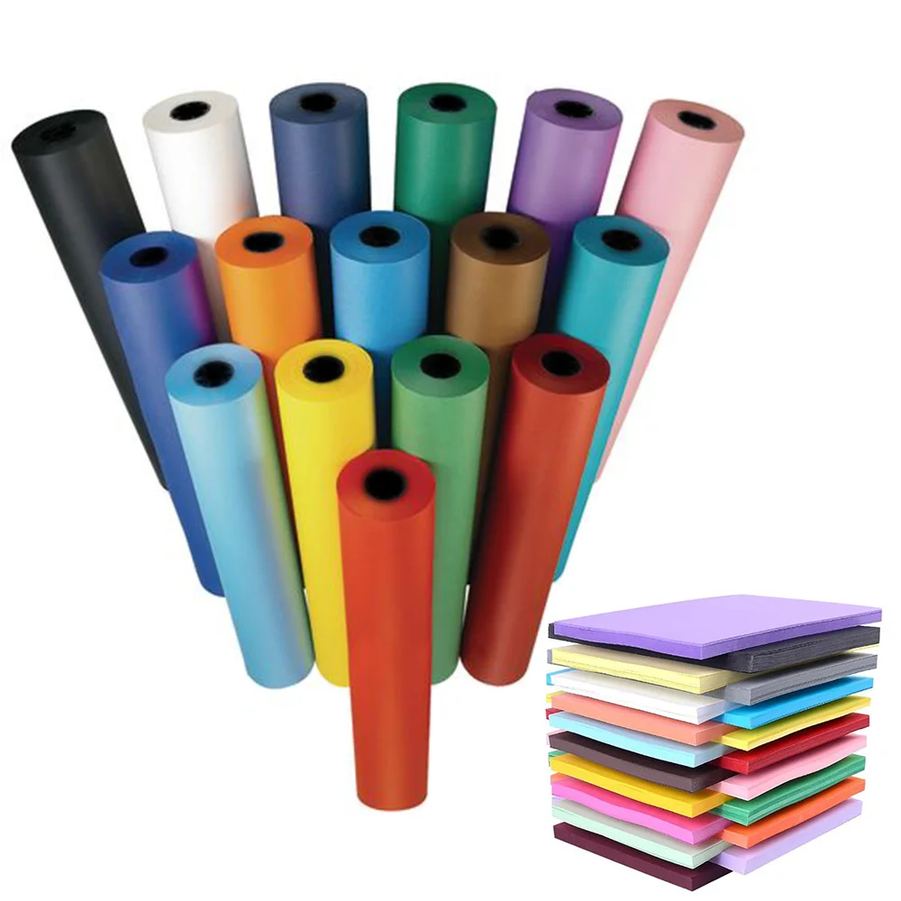 Custom Size 80gsm sheets craft paper roll jumbo Void Fill Packaging Cushion Paper Brown Kraft Wrapping Paper
