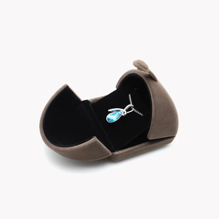 Velvet jewelry ring earring case for necklace jewelry packaging box in stock