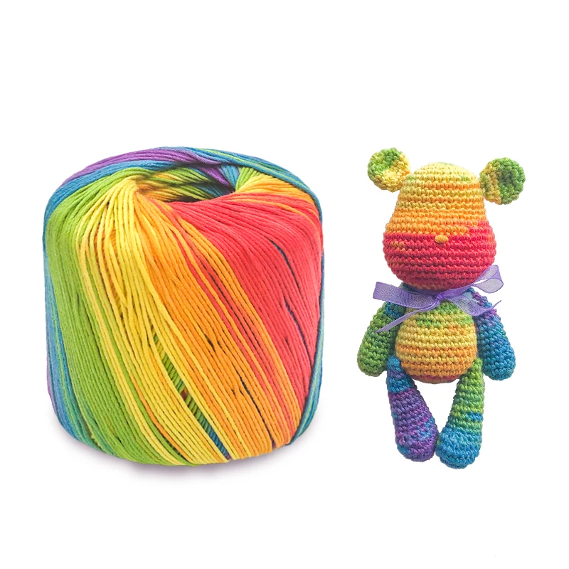  Yarncrafts Модная тонкая пряжа из 100% хлопка красивые летние цвета ручное вязание крючком