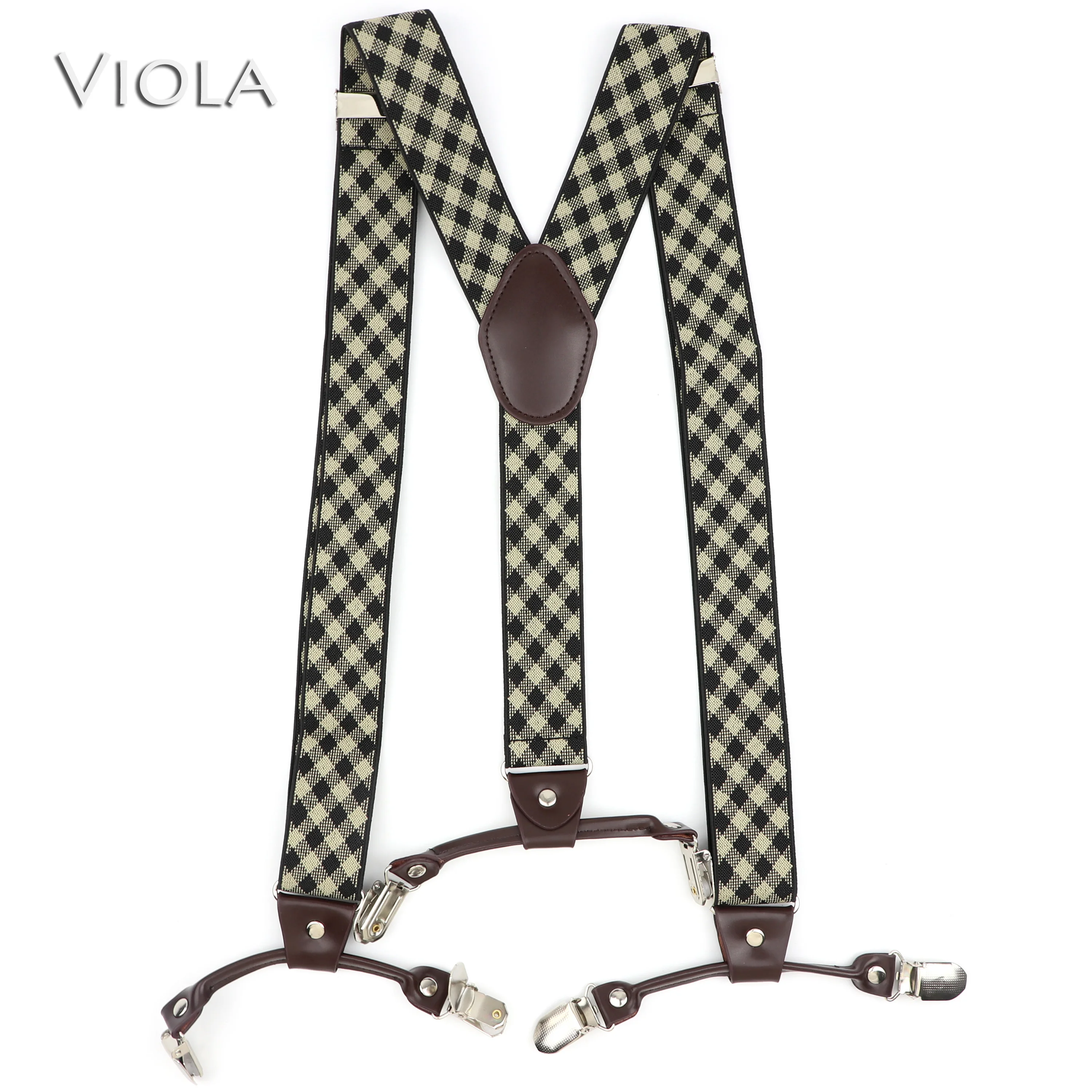 Classic 6 Clips 3.5cm Width Wide Men Suspenders Vintage Brace Luxury Trousers Strap Male Gift Accessories Daily Top Quality