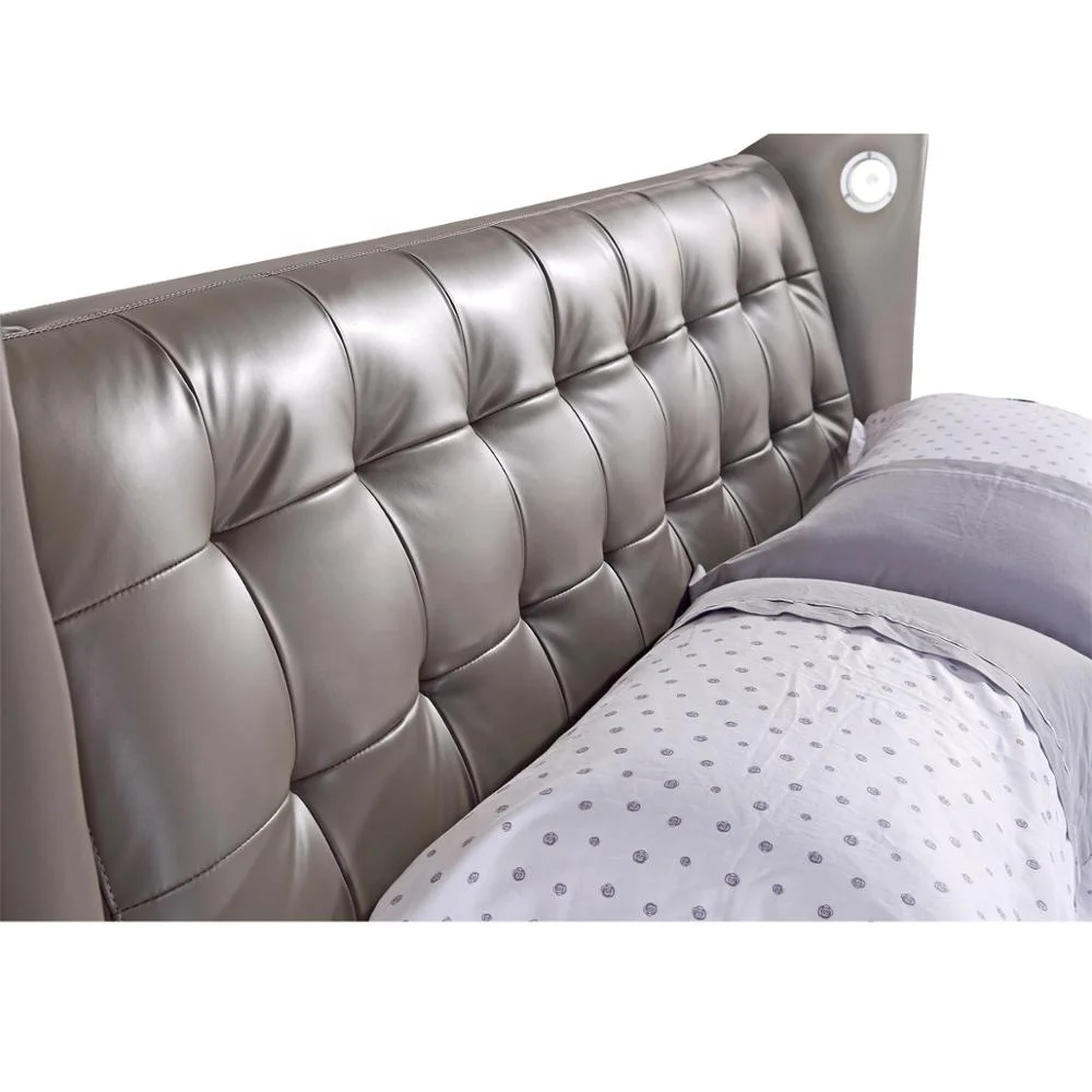 Foshan factory offer luxury bed king size wooden frame fancy bed design