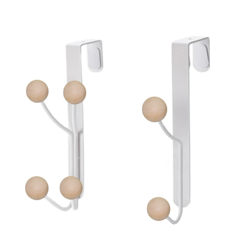 Wall Mounted Coat Hook White Over The Door Hook Rack Metal And Wood Door Hanger