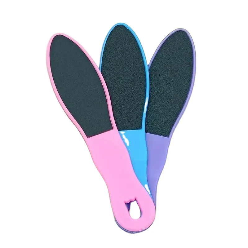 Double-Sided Pedicure Foot File with Plastic Handle Sand Paper Cuticle Scrubber and Foot Heel Scraper for Ladies and Men