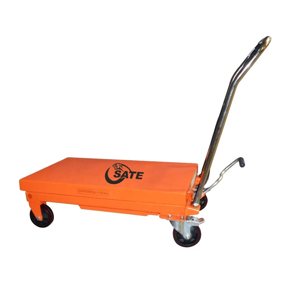Hotsale Orange Osate 500Kg Hydraulic Lift Table Cart With OEM Service