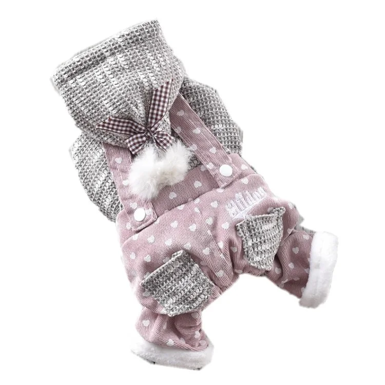 
Love Ball Pet Dog Jacket Little Chihuahua Luxury Thick Warm Pet Hoodie Down Overall Costume For Small Medium Puppy Animal Goods 