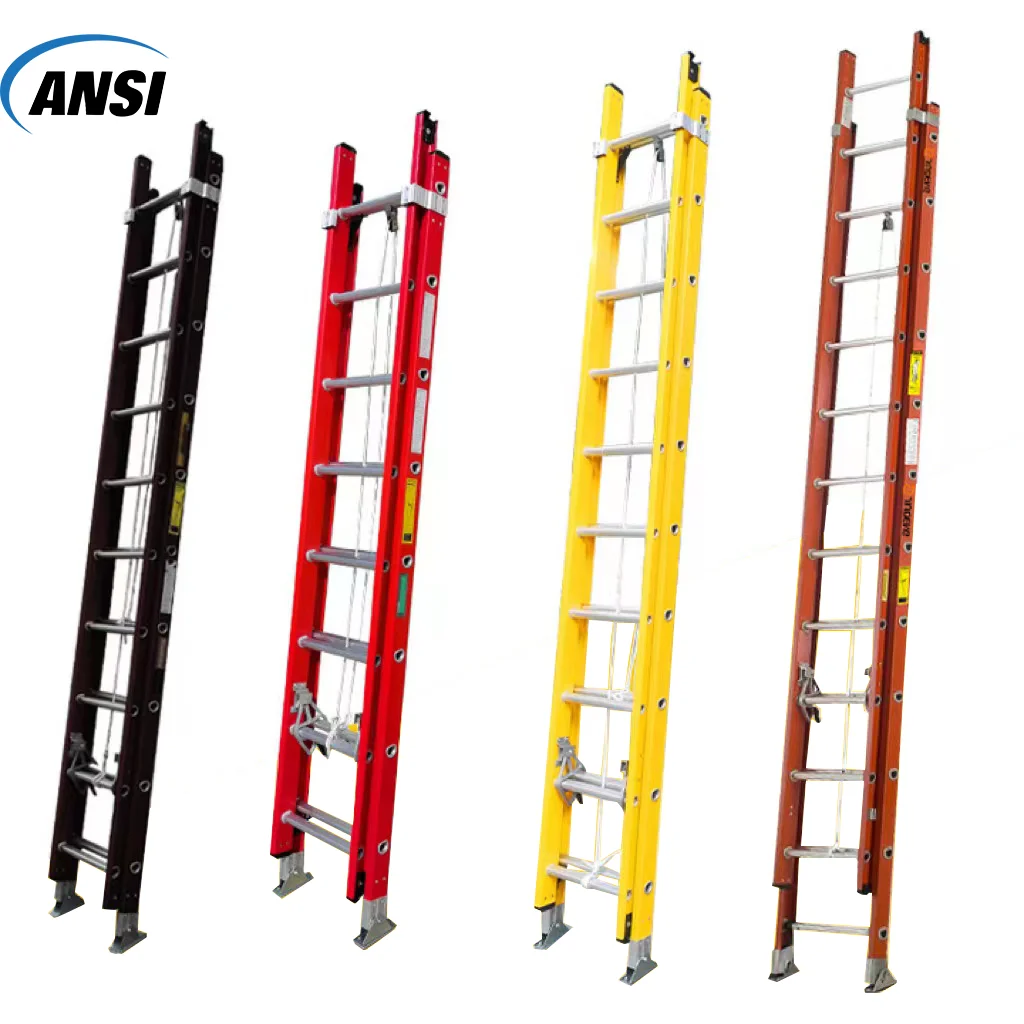 frp Electric Insulating multipurpose fiber glass ladder foldable fiberglass extension ladders with rope