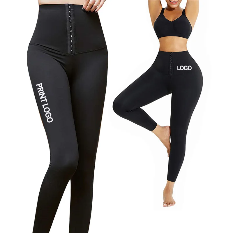 Black Slimming Body Shaper Custom Workout High Waist Trainer Corset Leggings For Women