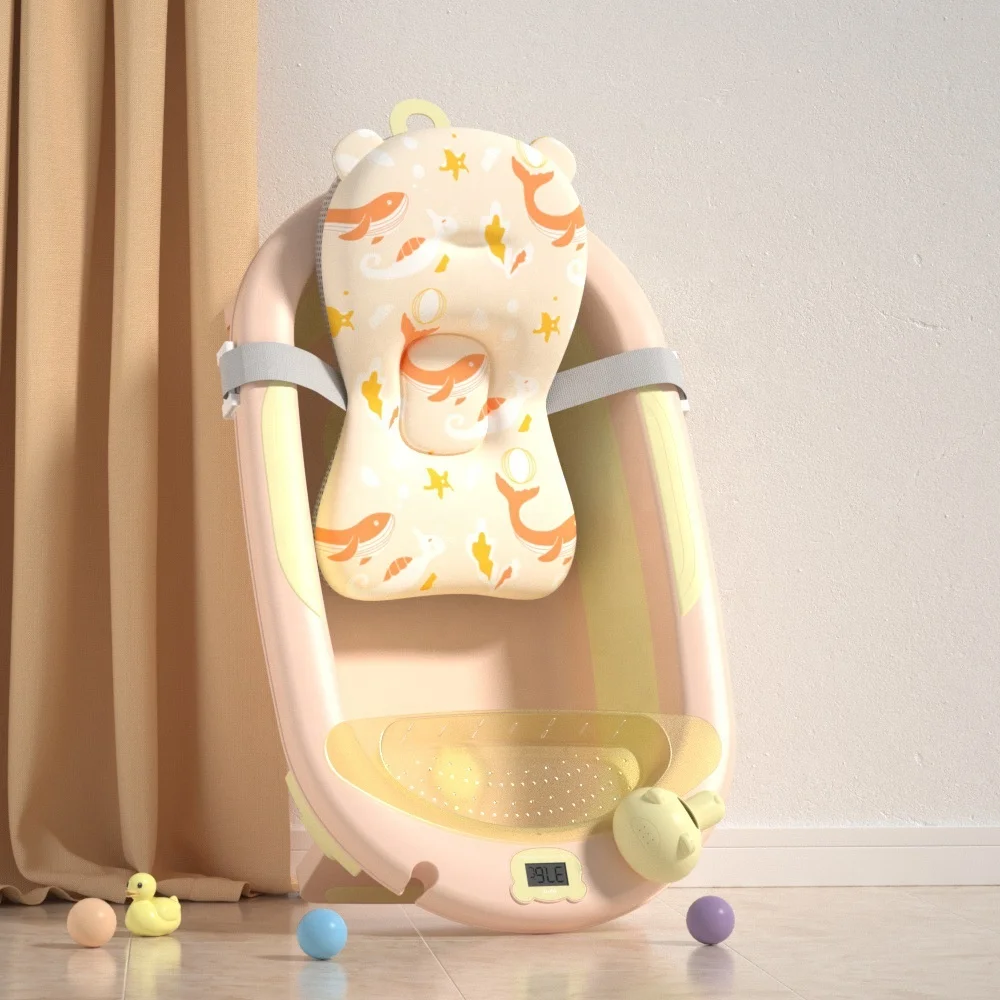 2024 new products baby bath tub set plastic bathroom portable bathtub baby plastic bathbabi toy bath with mat cushion