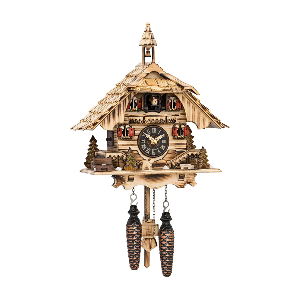 Germany Brand Hot Sale Traditional Effectively Flamed Black Forest House Cuckoo Clock For Home Decoration