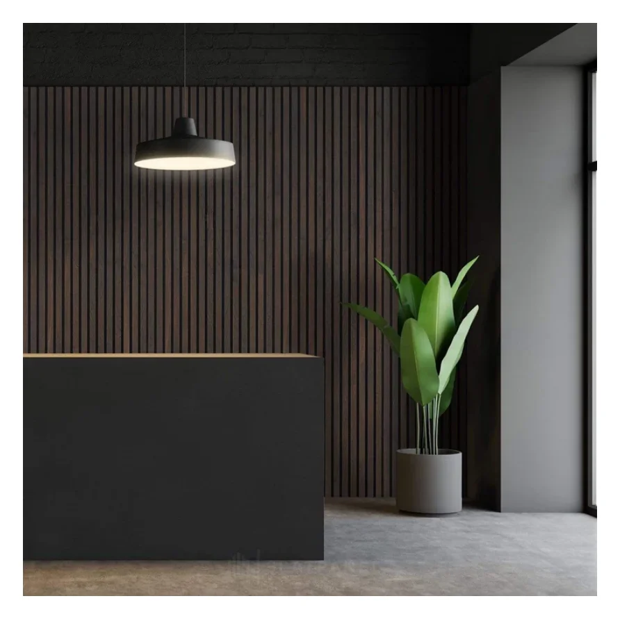 Contemporary design oiled oak fluted wood slat lowes soundproofing acoustic wall panels