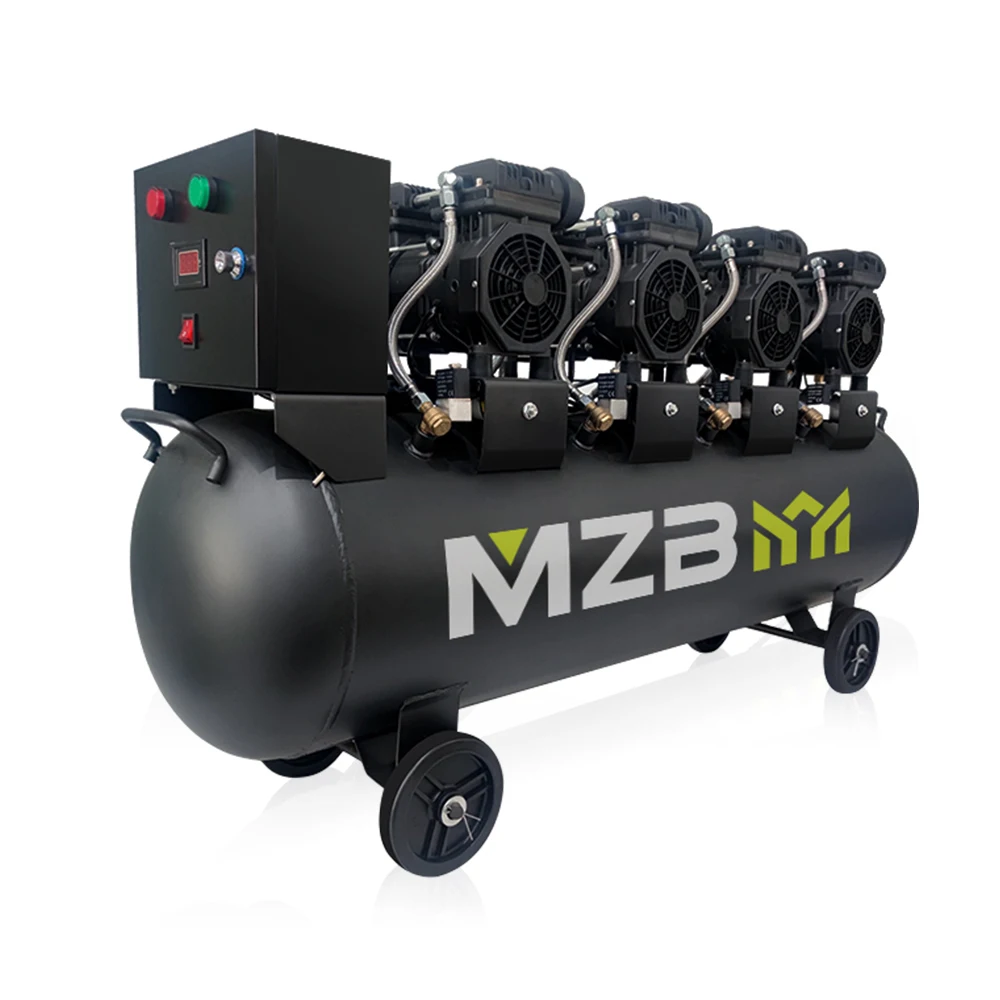 Factory direct sell 6.8hp 140l 8bar oil free noiseless air compressor