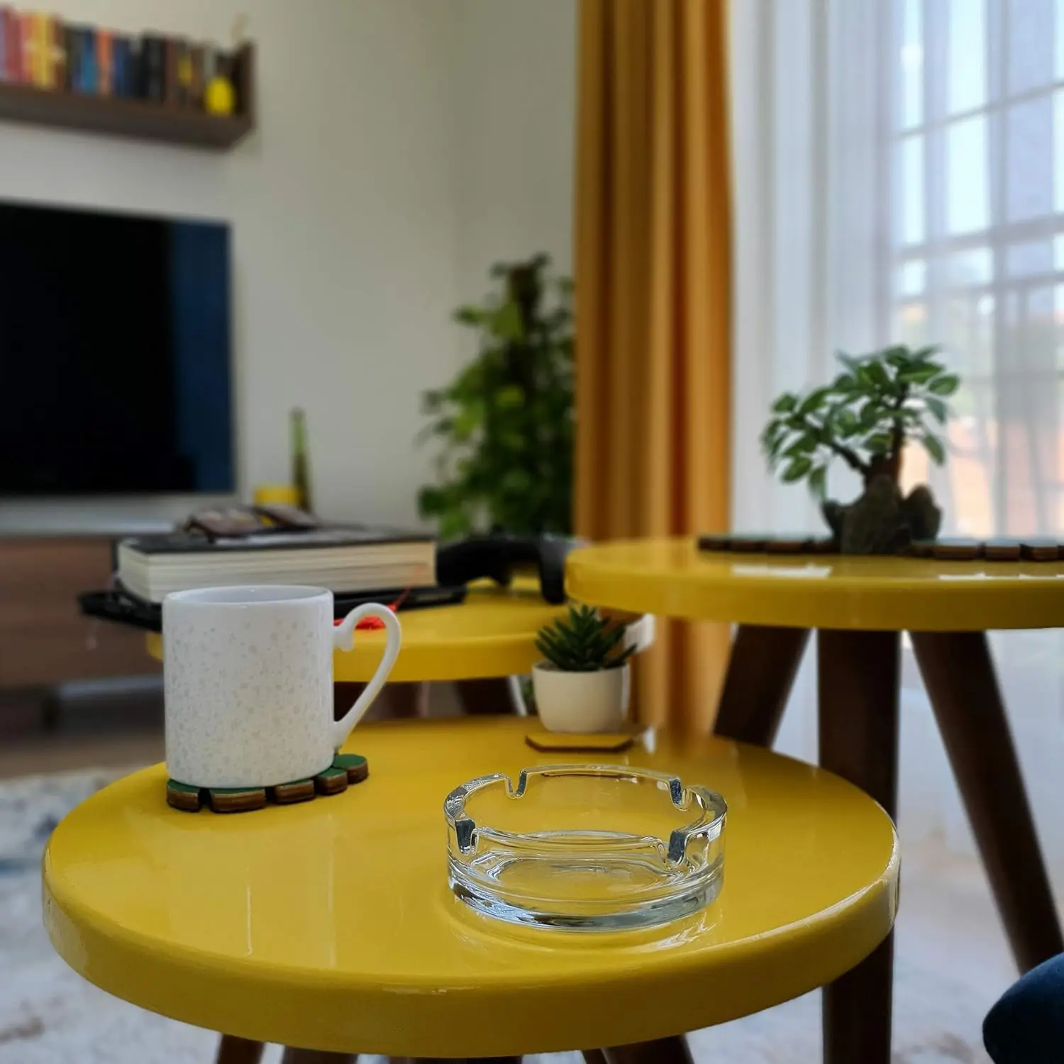 Home Office Indoor Outdoor Clear Portable Decorative Modern Fancy Cute Glass Smoke Ashtrays for Cigarettes