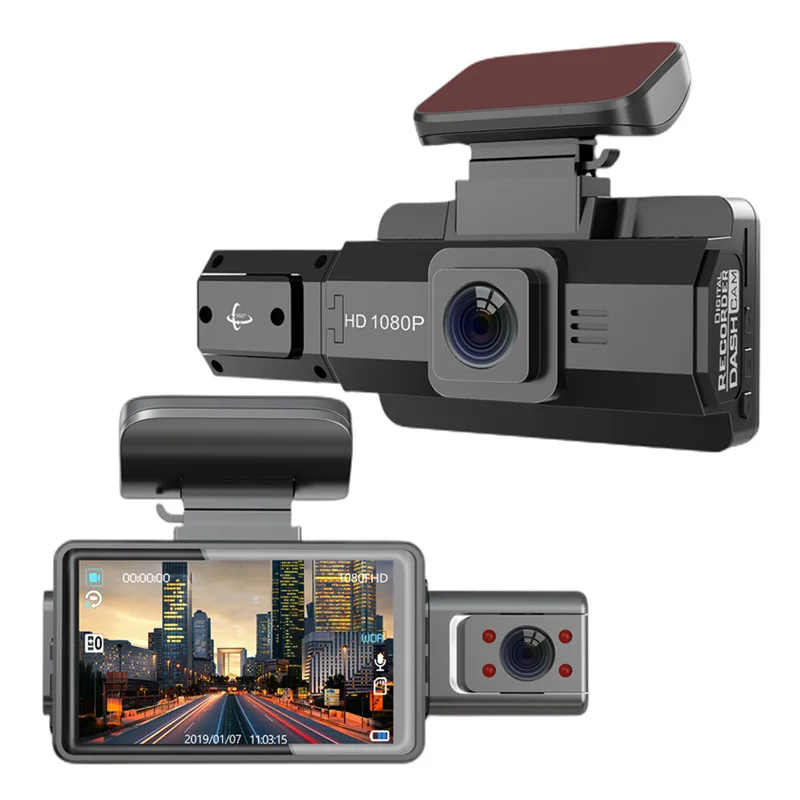 Автомобильный видеорегистратор 3 0 дюйма IPS-экран два объектива 1080P