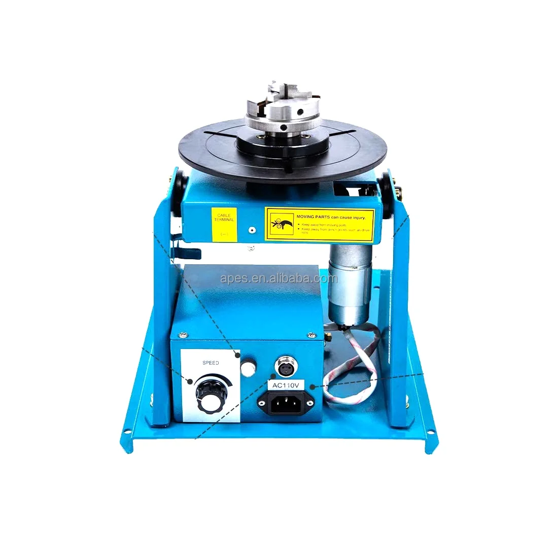 Welding Positioner Pipe Workpiece Rotary Machine Turn Table 10kg Rotary Table WIth Chuck C-65