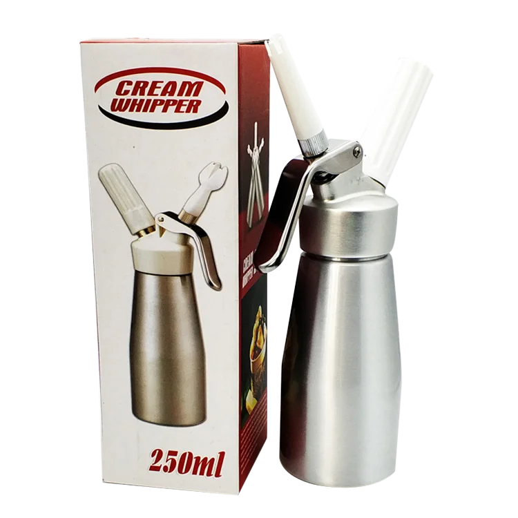 Wholesale Custom Kitchen Dessert Tool 250Ml Aluminium Professional  Whipped Cream Dispenser With Tips Nozzles