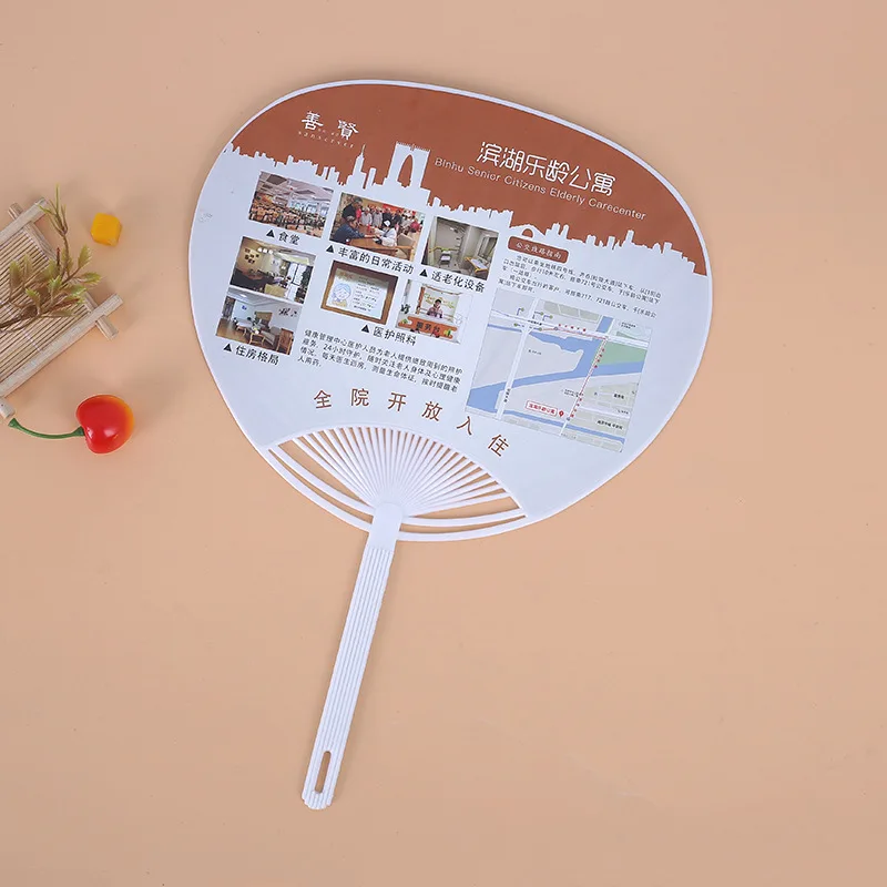 Factory Direct Sale Various Styles Cartoon Customized Logo Plastic Fan with Handle