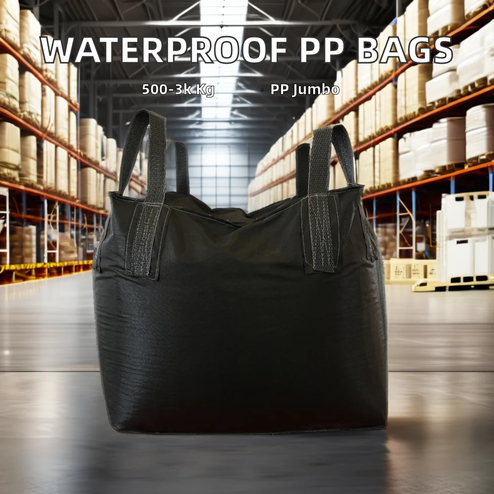 Waterproof PP Jumbo Super Sack Antistatic 500kg 1000kg Food Grade Bulk Bags with Flat Bottom or Spout Model FIBC