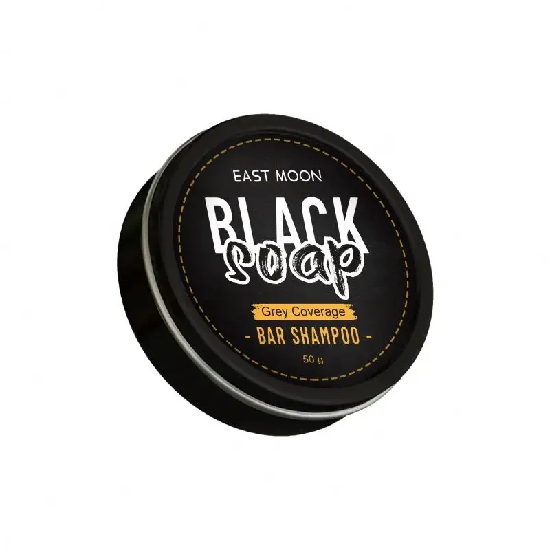 East Moon hair beard eyebrow black soap dredging repairing follicles nourishing roots strengthening grey coverage bar shampoo