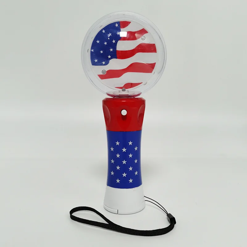 Custom Led Spinning Ball Toy Flashing Handheld Magic Colorful Light Up Toy Wand for Kids