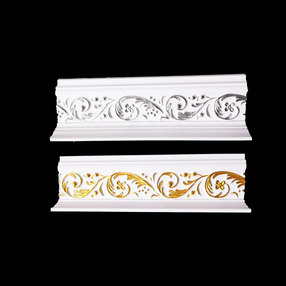 Europe style polyurethane foam crownTrims PU flat cornice moulding for ceiling cornice MOULDINGS