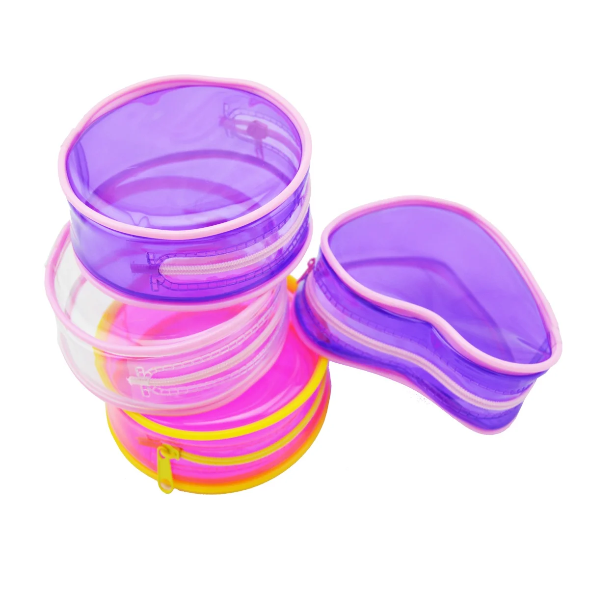 Hot Sale Korean Fashion Custom Printed Automatic Mini Gift Different Shape Plastic Heart Shape Cosmetic Mini Bag