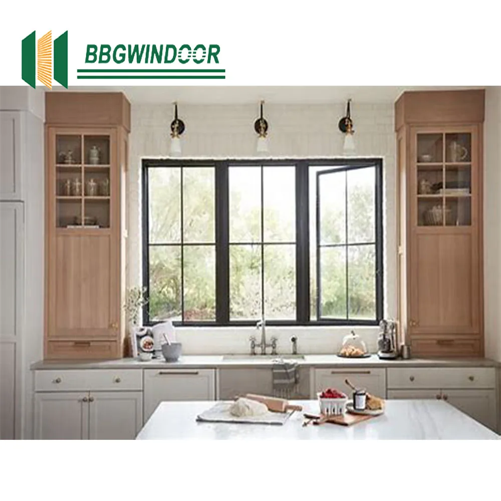 Lukliving в американском стиле огромные алюминиевые створчатые стеклянные окна дома водонепроницаемые с двойным остеклением для