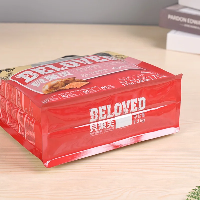 Customized Large Capacity Pet Food Packaging 10kg 15kg Premium Dog Cat Treat Metallized Ziplock Resealable Flat Bottom Bag