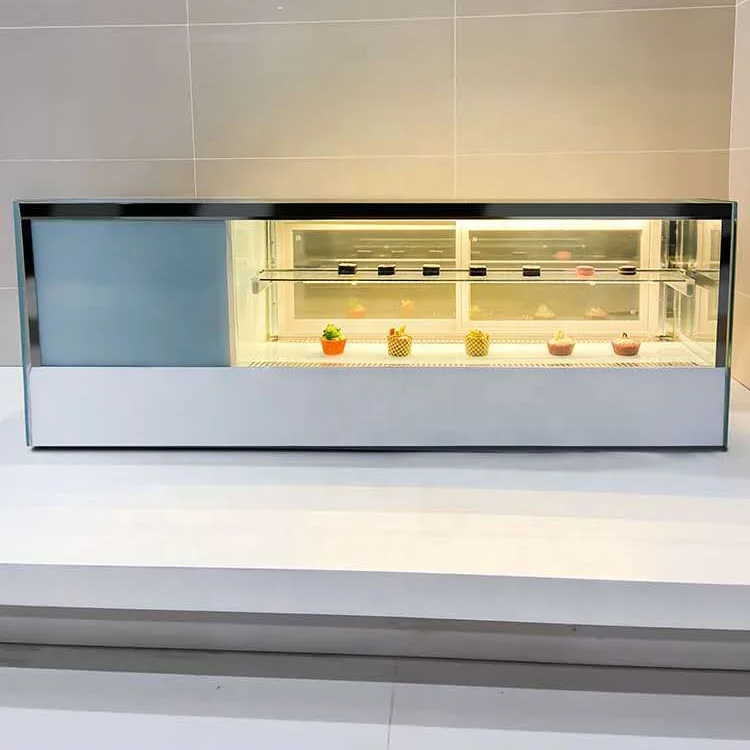 1.5M double layer sushi display cabinet Right Angle Countertop Dessert Refrigerator