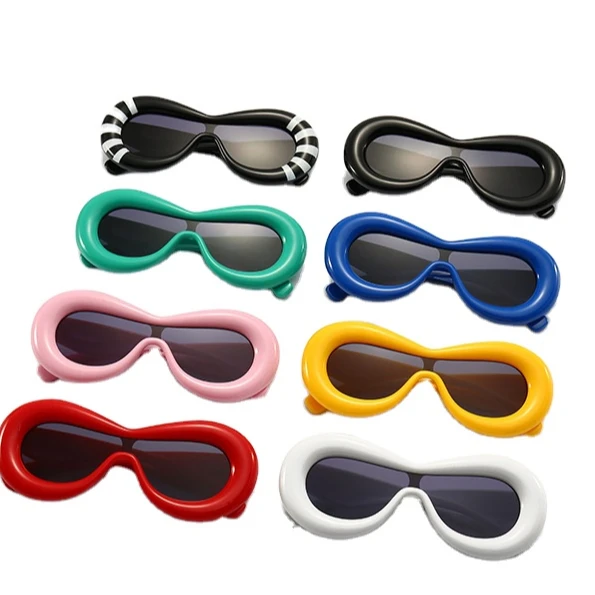 Popular European and American concept polygon wrapped futuristic sunglasses trend sunglasses