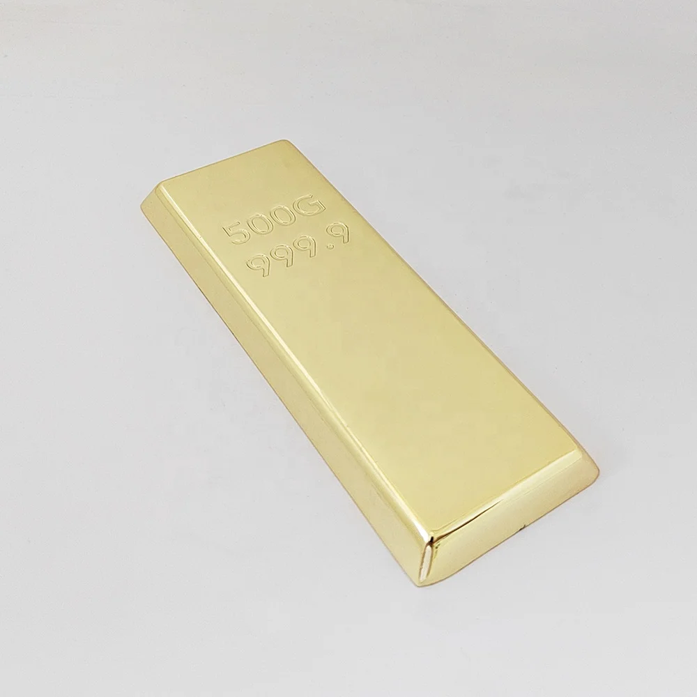 debossed logo solid metal paper weight gold plated paperweight