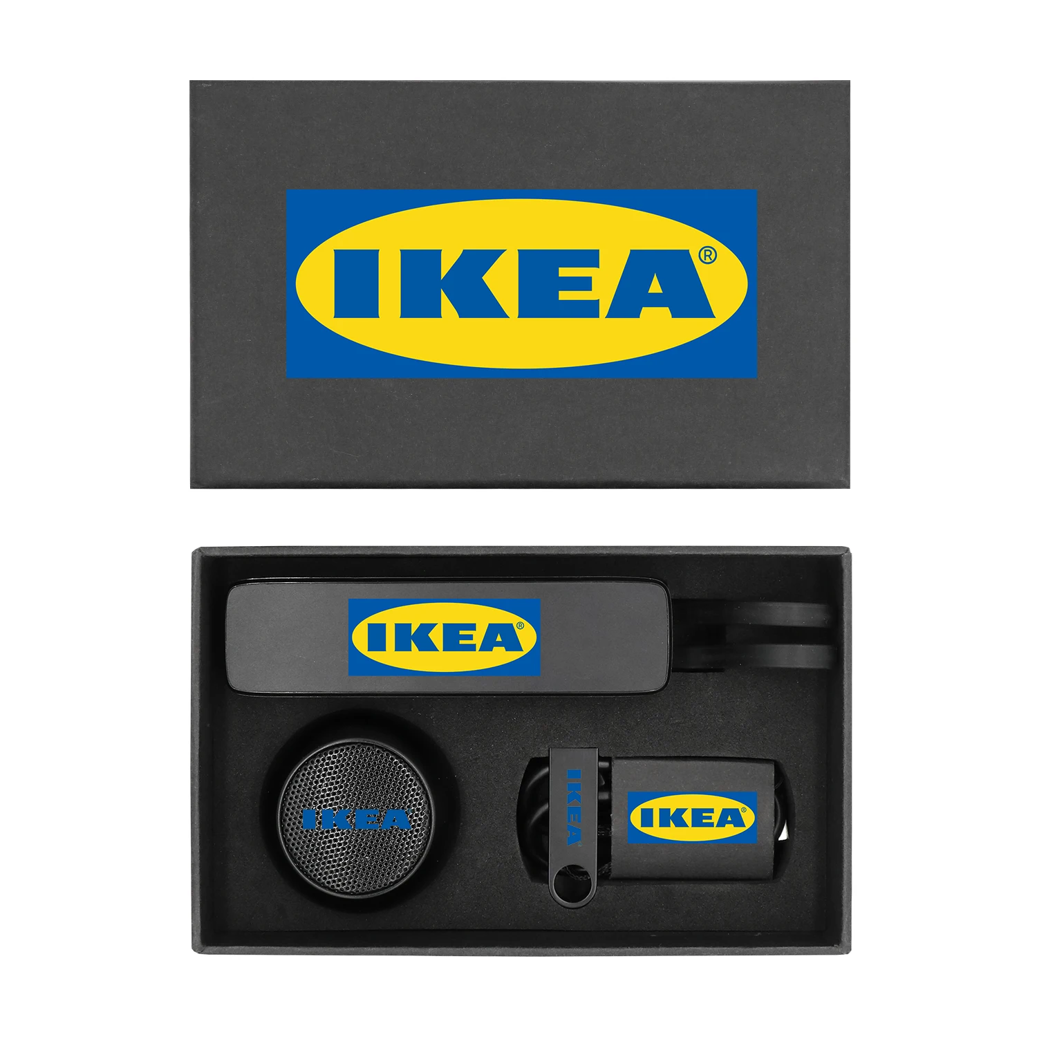 Custom Logo Box Power Bank U Disk Mini Speaker Phone Cable Logo Design  Gift Set Paper Packaging Box