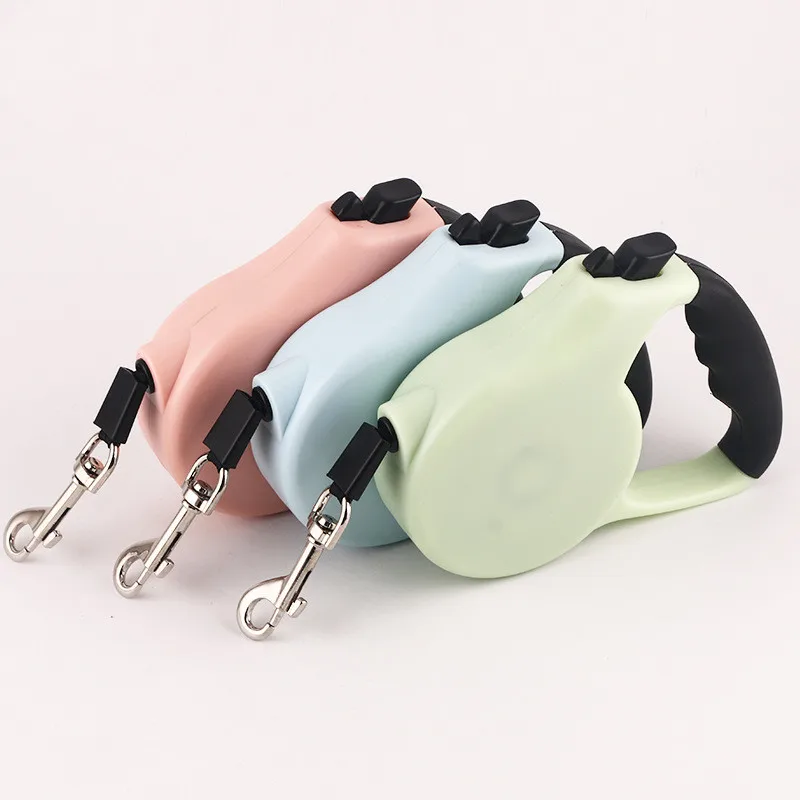 Hot sale retractable 3m automatic dog ABS leash flash light luminous dog rope for walking dog at night