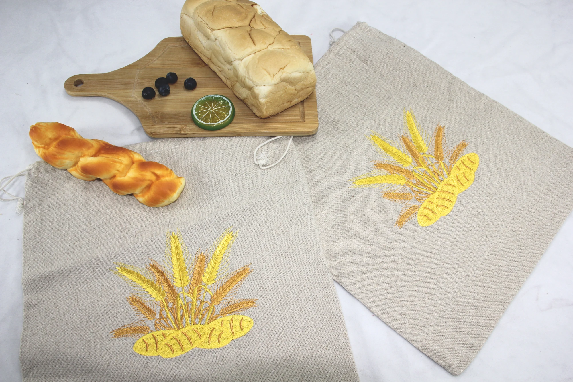 natural pouch custom jute garment drawstring 100% embroidery  dust burlap gift cotton   muslin linen pouch bag