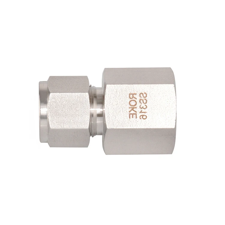 Compression Instrumentation Tube Fittings 1/4 inch Tube x 1/4 inch 316 6000psi Swagelok NPT Twin Ferrule Female Connector