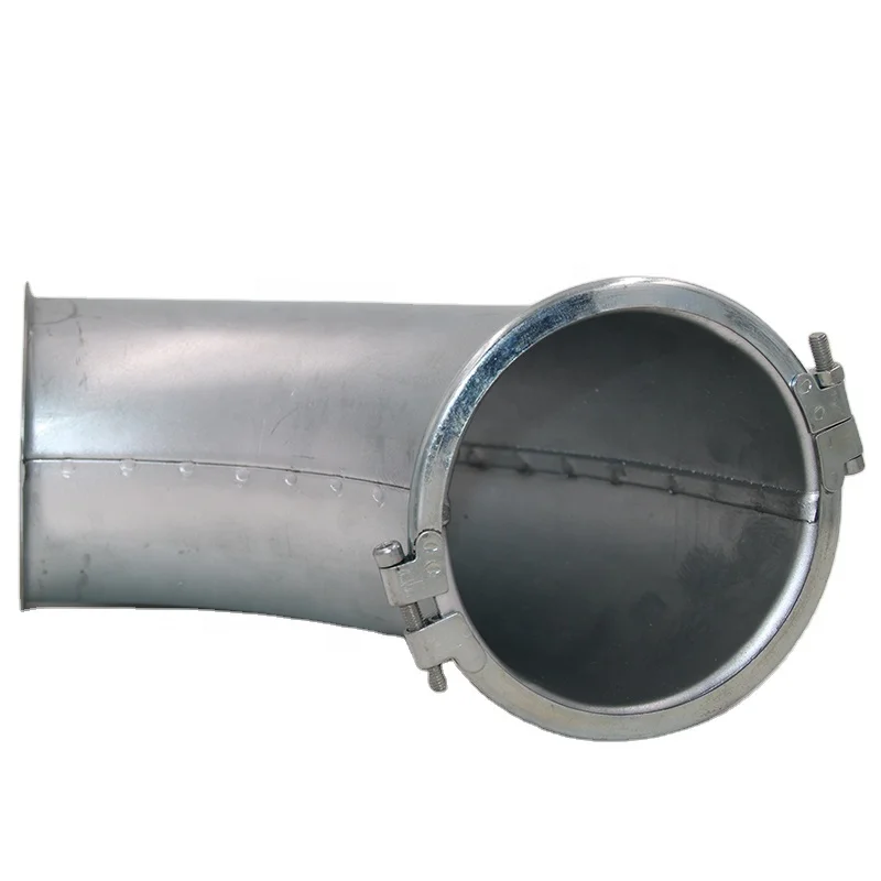 Dust Collection dust extraction galvanized steel round pipe fittings pressed flange pipe bends elbows