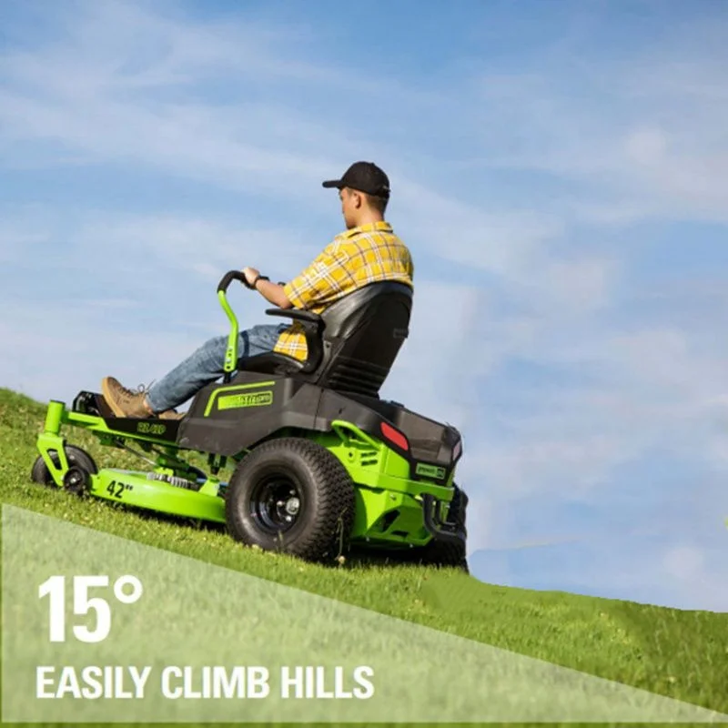 NEOBRISKEN 42 Inch Seat Mounted Electric Lawn Mower with zero Steering Seat Type Lithium Electric Lawn Mower