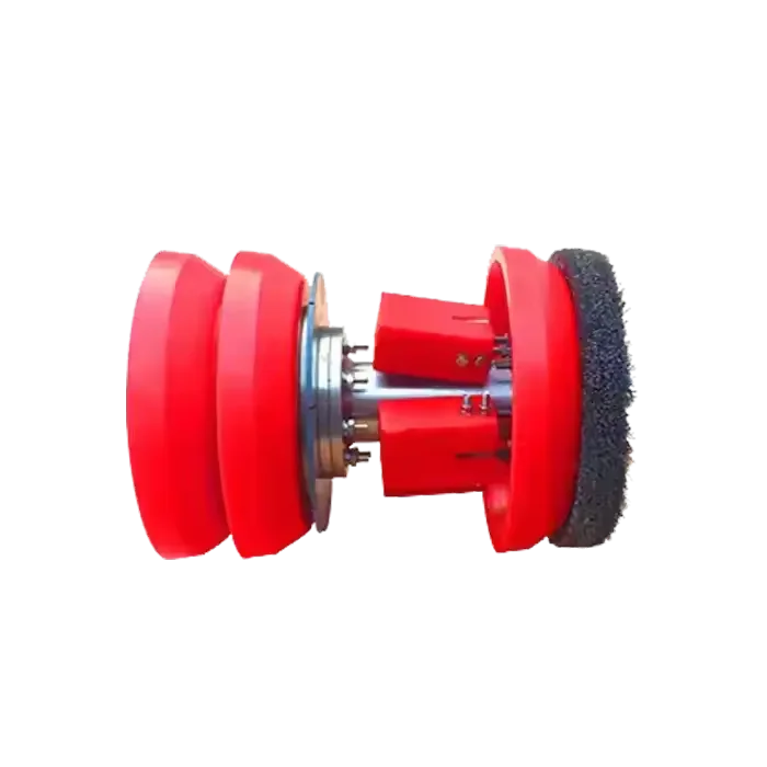 EMT Supplier Polyurethane 3 Cups Scraper Pig With Magnetic Brush Pig Cleaning System