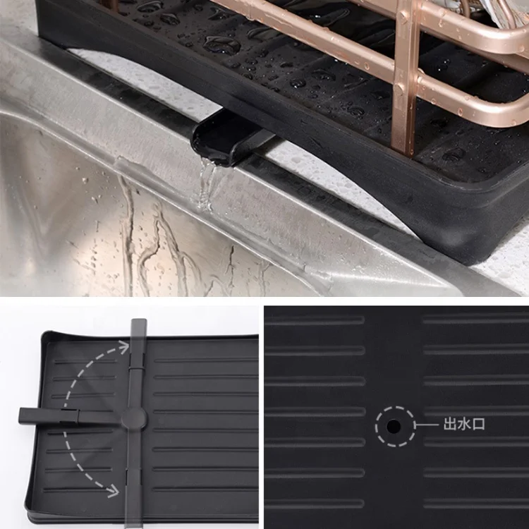 
kitchen aluminum over the sink dish drainer drying racks with drainboard 